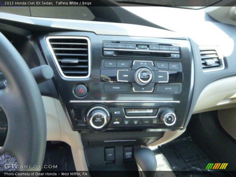 Taffeta White / Beige 2013 Honda Civic EX Sedan