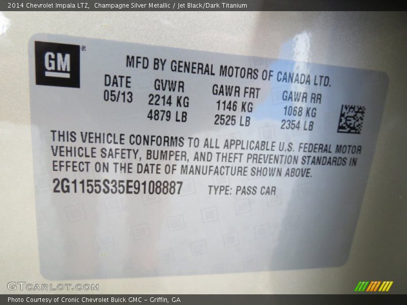 Champagne Silver Metallic / Jet Black/Dark Titanium 2014 Chevrolet Impala LTZ