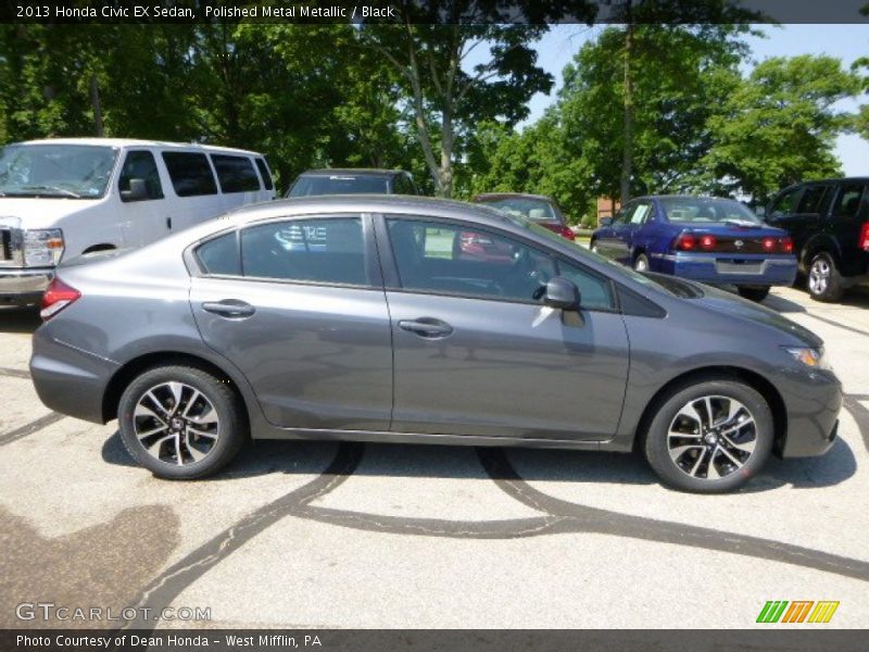 Polished Metal Metallic / Black 2013 Honda Civic EX Sedan