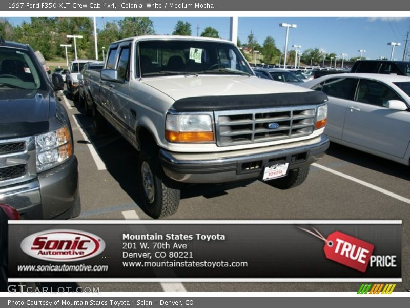 Colonial White / Medium Mocha 1997 Ford F350 XLT Crew Cab 4x4