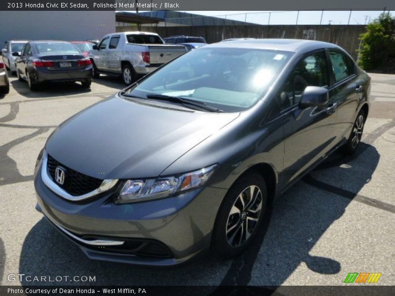 Polished Metal Metallic / Black 2013 Honda Civic EX Sedan