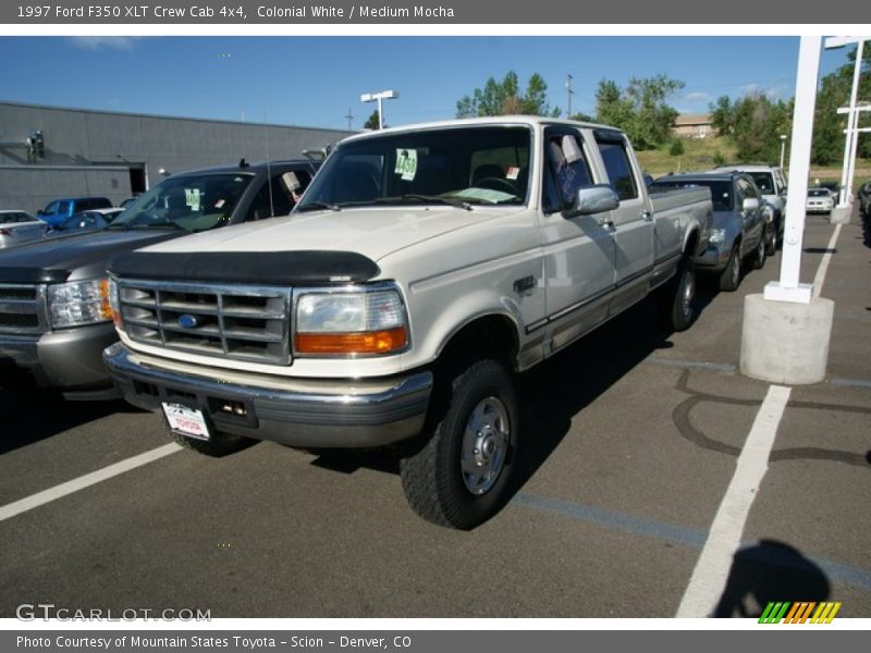 Colonial White / Medium Mocha 1997 Ford F350 XLT Crew Cab 4x4