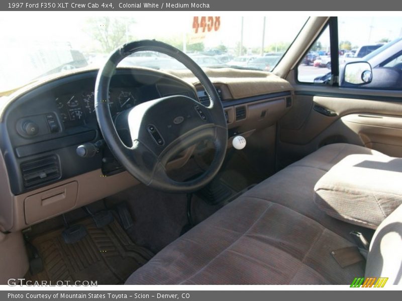 Colonial White / Medium Mocha 1997 Ford F350 XLT Crew Cab 4x4
