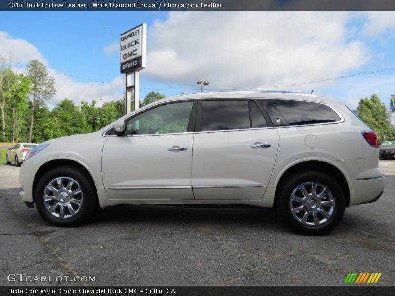 White Diamond Tricoat / Choccachino Leather 2013 Buick Enclave Leather