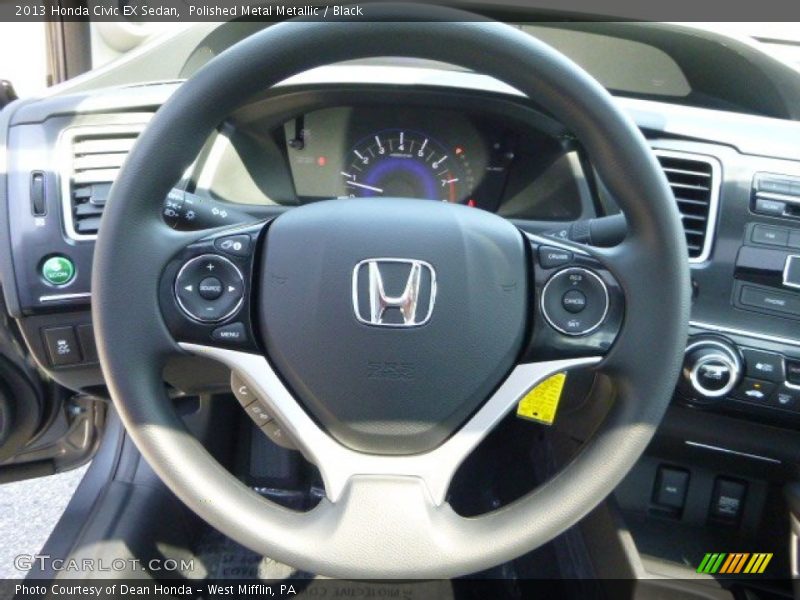 Polished Metal Metallic / Black 2013 Honda Civic EX Sedan