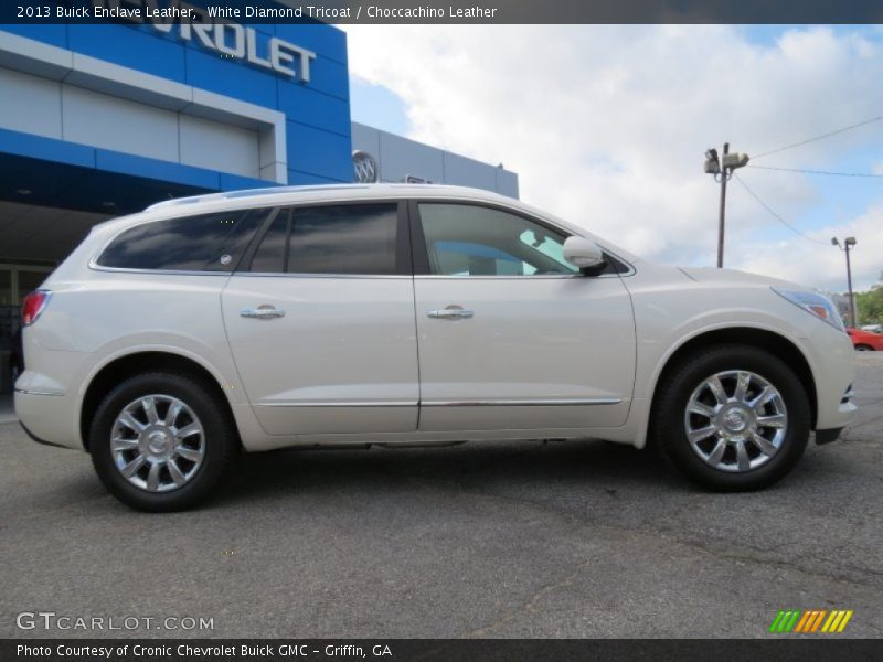 White Diamond Tricoat / Choccachino Leather 2013 Buick Enclave Leather