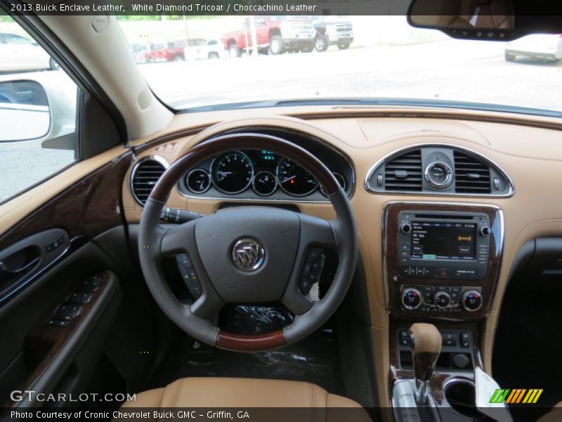 White Diamond Tricoat / Choccachino Leather 2013 Buick Enclave Leather