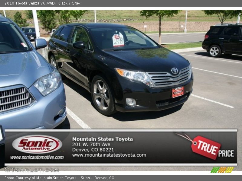 Black / Gray 2010 Toyota Venza V6 AWD