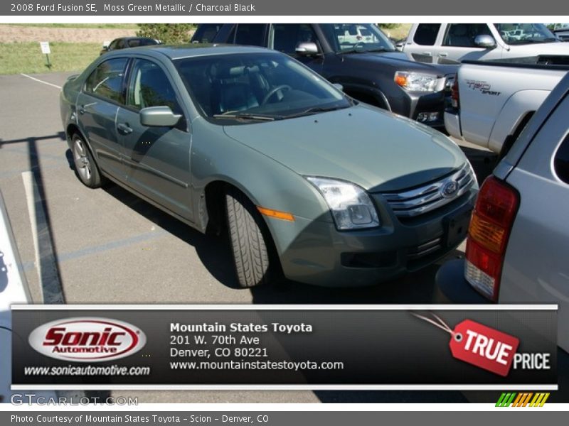 Moss Green Metallic / Charcoal Black 2008 Ford Fusion SE