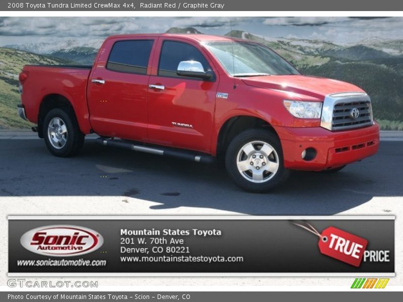 Radiant Red / Graphite Gray 2008 Toyota Tundra Limited CrewMax 4x4