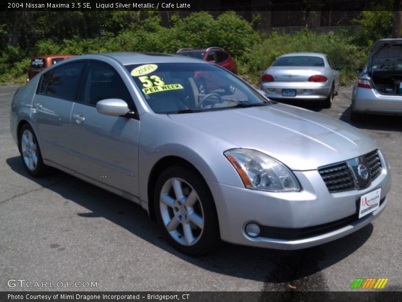 Liquid Silver Metallic / Cafe Latte 2004 Nissan Maxima 3.5 SE