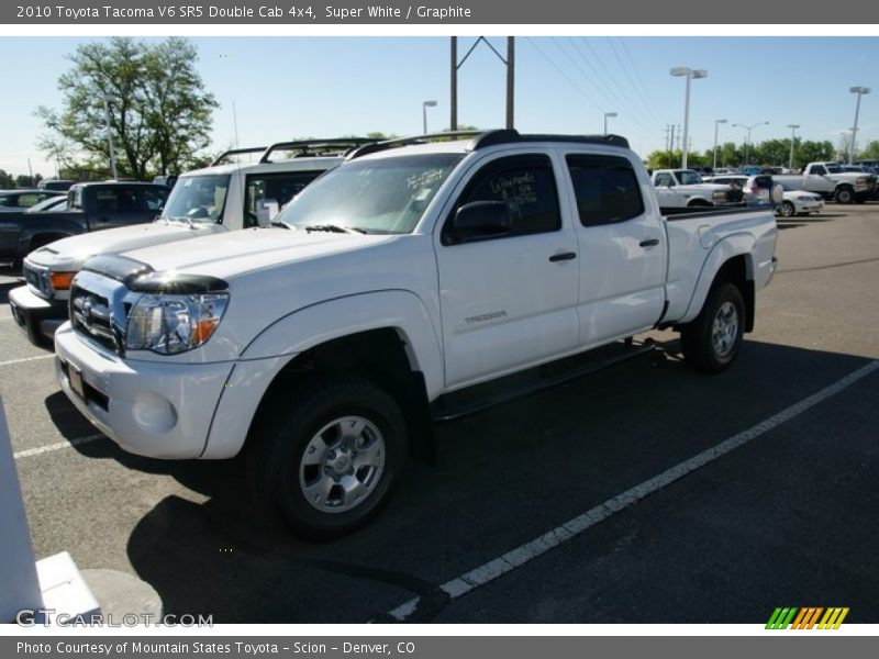Super White / Graphite 2010 Toyota Tacoma V6 SR5 Double Cab 4x4