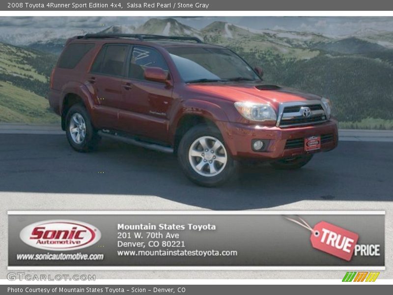 Salsa Red Pearl / Stone Gray 2008 Toyota 4Runner Sport Edition 4x4