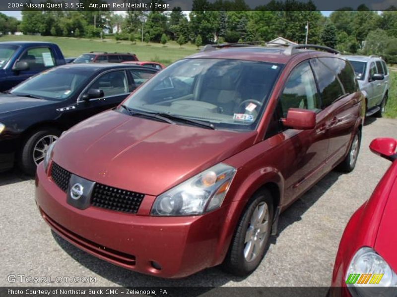 Autumn Red Metallic / Beige 2004 Nissan Quest 3.5 SE