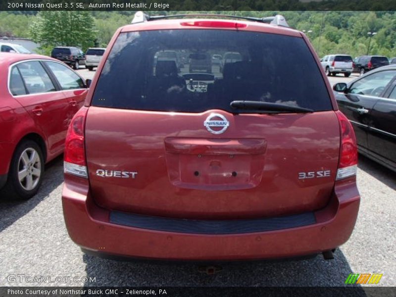 Autumn Red Metallic / Beige 2004 Nissan Quest 3.5 SE