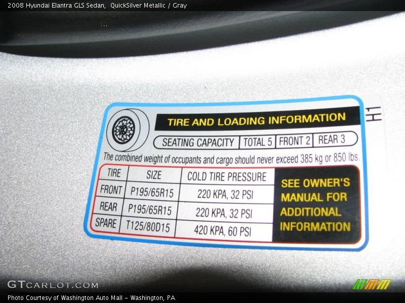 QuickSilver Metallic / Gray 2008 Hyundai Elantra GLS Sedan