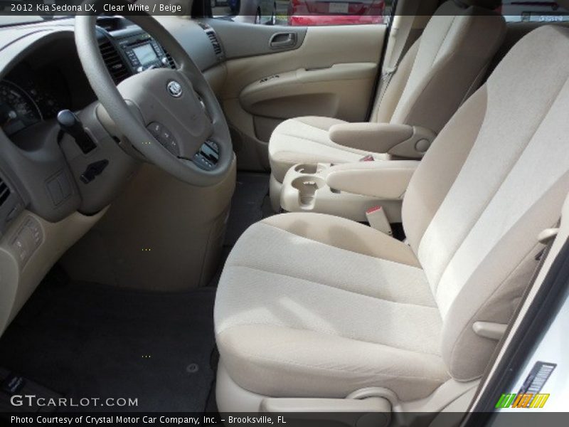 Clear White / Beige 2012 Kia Sedona LX