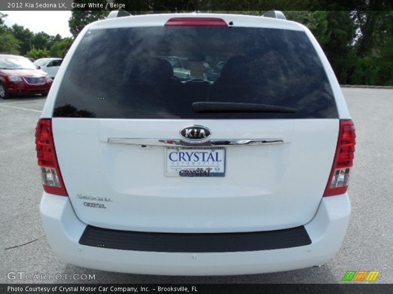 Clear White / Beige 2012 Kia Sedona LX