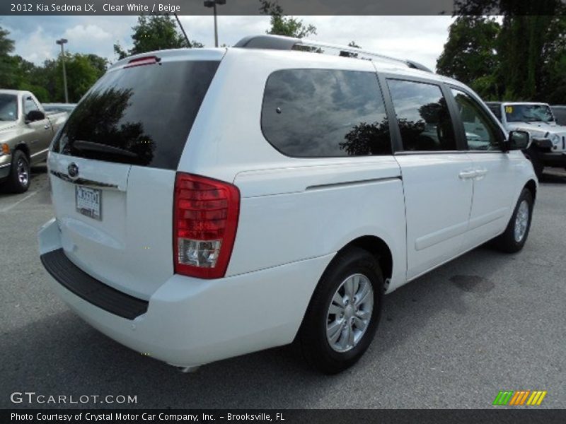 Clear White / Beige 2012 Kia Sedona LX