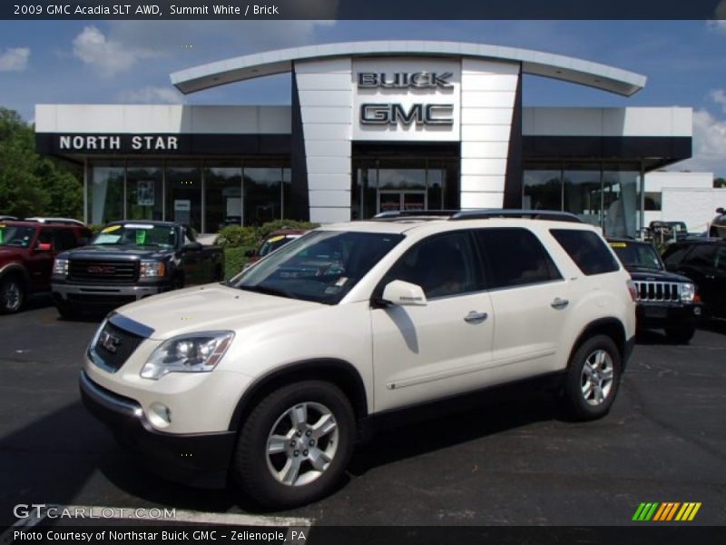Summit White / Brick 2009 GMC Acadia SLT AWD