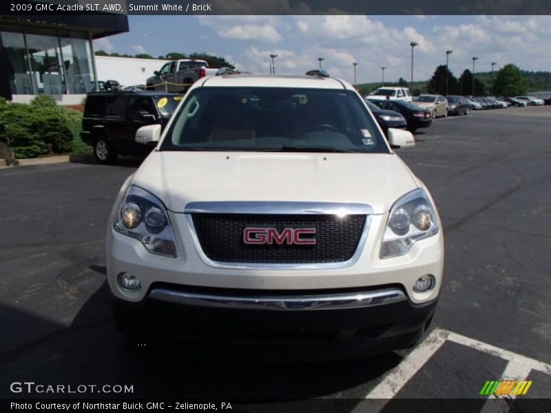 Summit White / Brick 2009 GMC Acadia SLT AWD