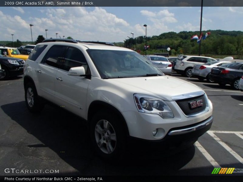 Summit White / Brick 2009 GMC Acadia SLT AWD