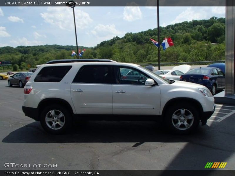 Summit White / Brick 2009 GMC Acadia SLT AWD