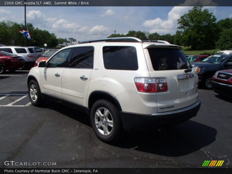 Summit White / Brick 2009 GMC Acadia SLT AWD