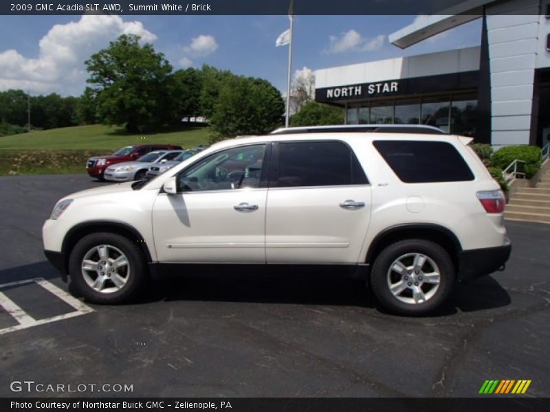 Summit White / Brick 2009 GMC Acadia SLT AWD
