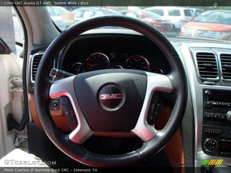 Summit White / Brick 2009 GMC Acadia SLT AWD