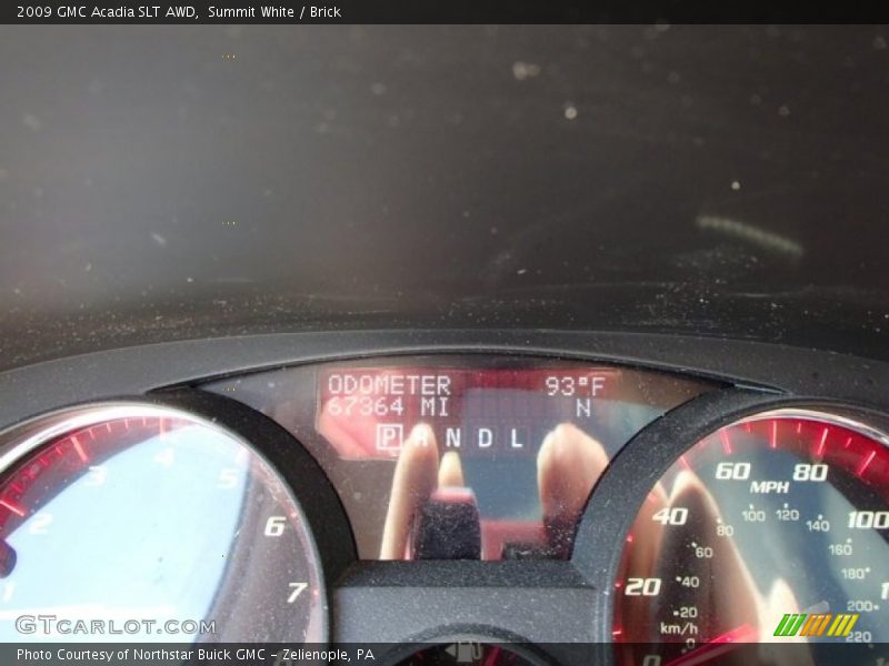 Summit White / Brick 2009 GMC Acadia SLT AWD
