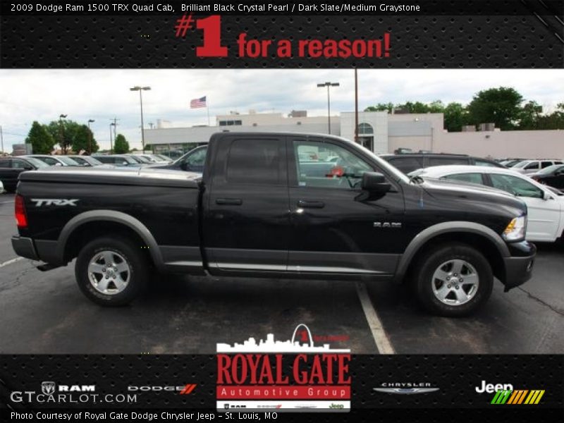 Brilliant Black Crystal Pearl / Dark Slate/Medium Graystone 2009 Dodge Ram 1500 TRX Quad Cab