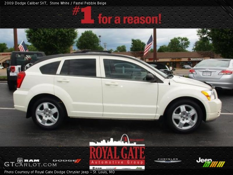 Stone White / Pastel Pebble Beige 2009 Dodge Caliber SXT