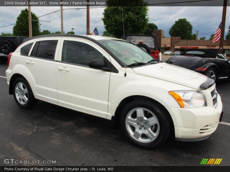 Stone White / Pastel Pebble Beige 2009 Dodge Caliber SXT