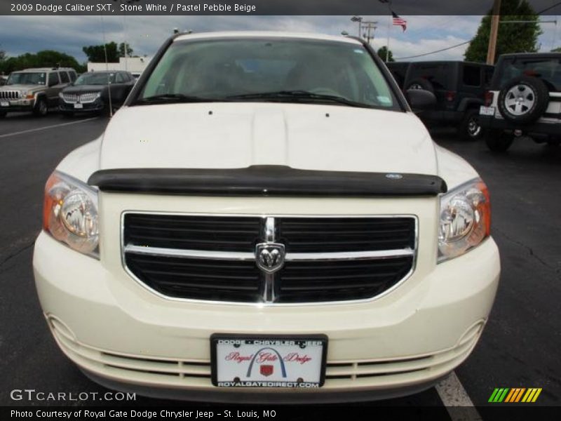 Stone White / Pastel Pebble Beige 2009 Dodge Caliber SXT