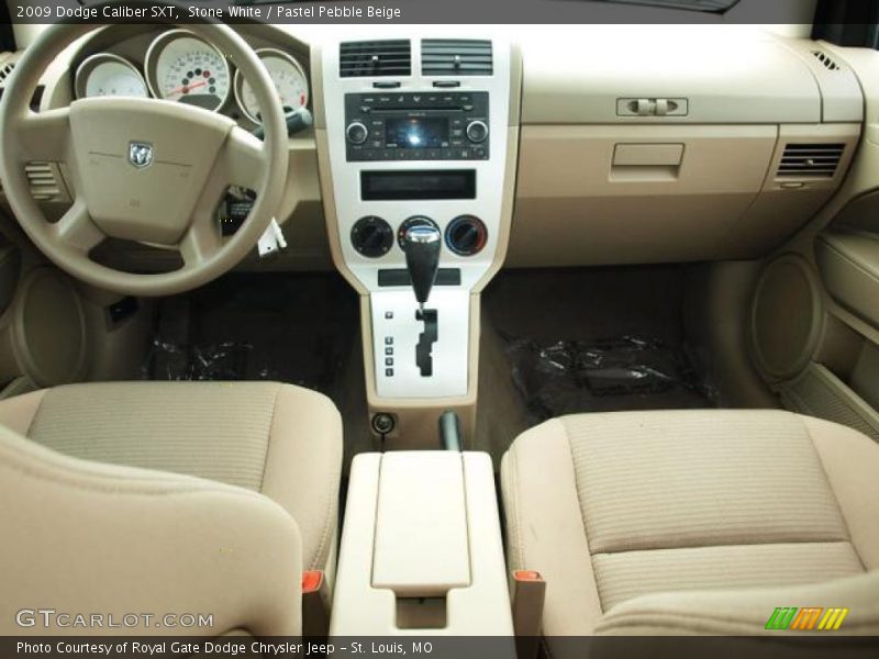 Stone White / Pastel Pebble Beige 2009 Dodge Caliber SXT
