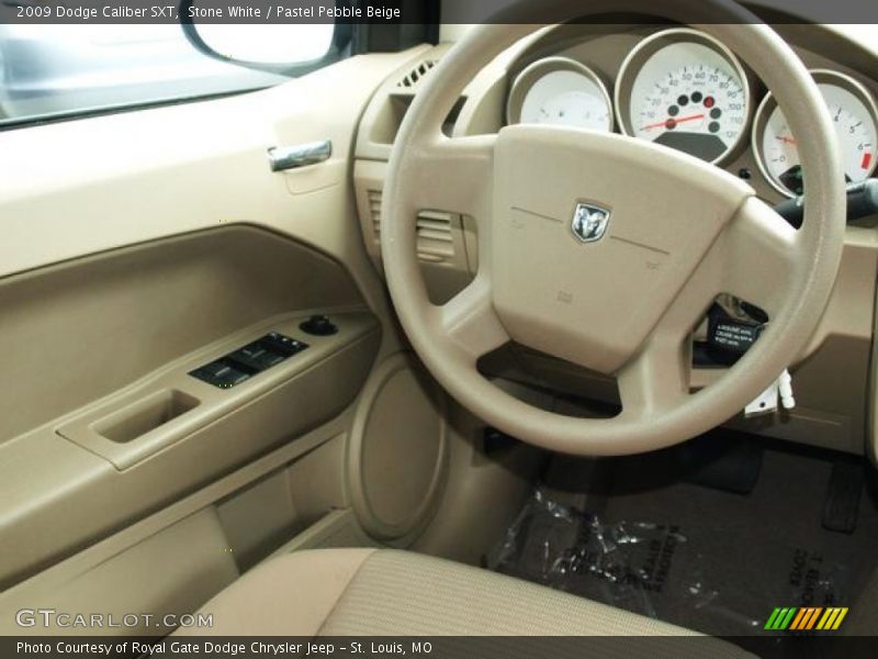 Stone White / Pastel Pebble Beige 2009 Dodge Caliber SXT