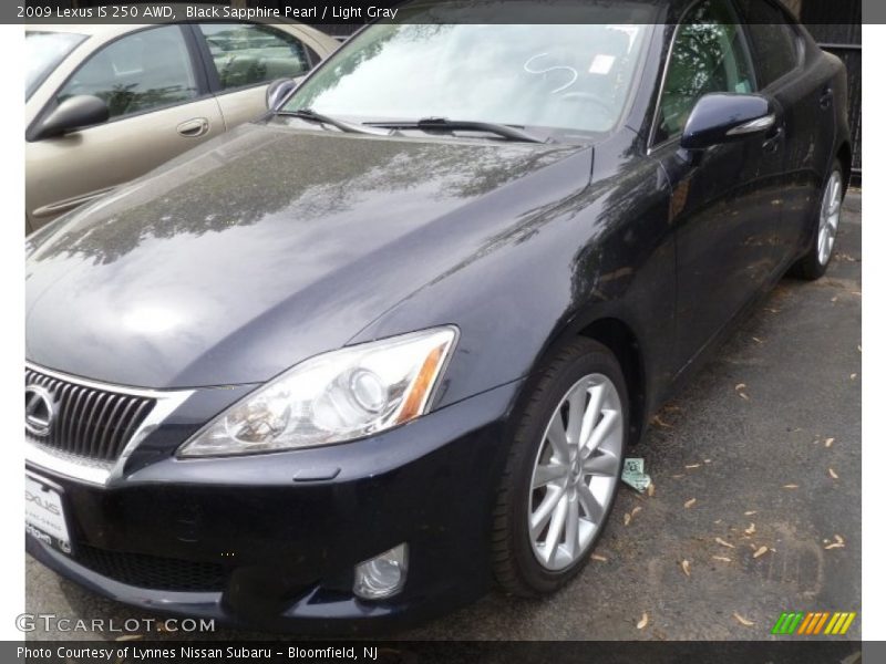 Black Sapphire Pearl / Light Gray 2009 Lexus IS 250 AWD