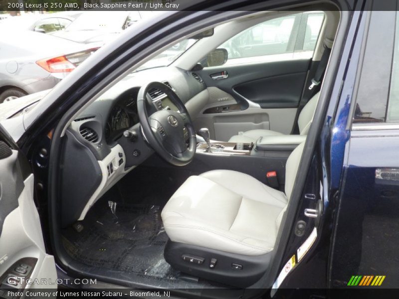 Black Sapphire Pearl / Light Gray 2009 Lexus IS 250 AWD