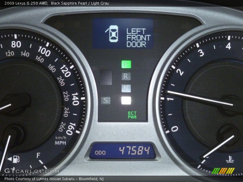 Black Sapphire Pearl / Light Gray 2009 Lexus IS 250 AWD