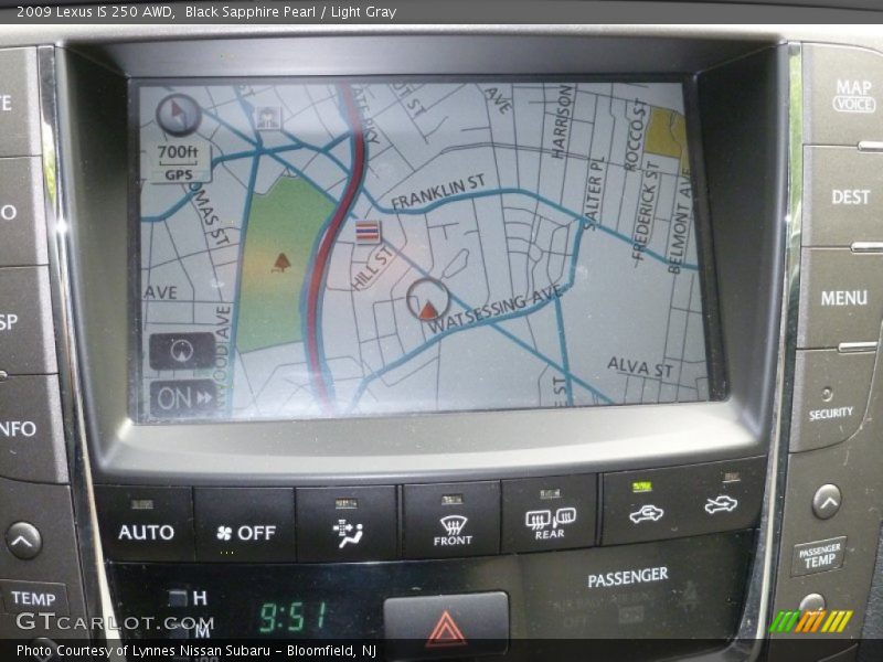 Black Sapphire Pearl / Light Gray 2009 Lexus IS 250 AWD