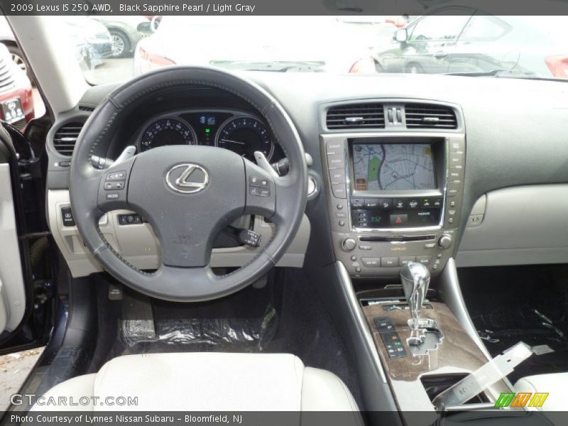 Black Sapphire Pearl / Light Gray 2009 Lexus IS 250 AWD