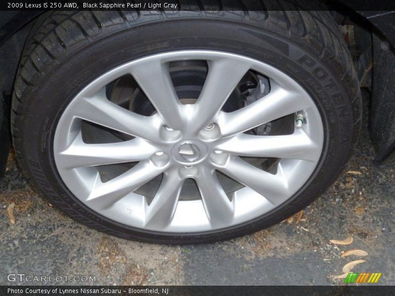 Black Sapphire Pearl / Light Gray 2009 Lexus IS 250 AWD