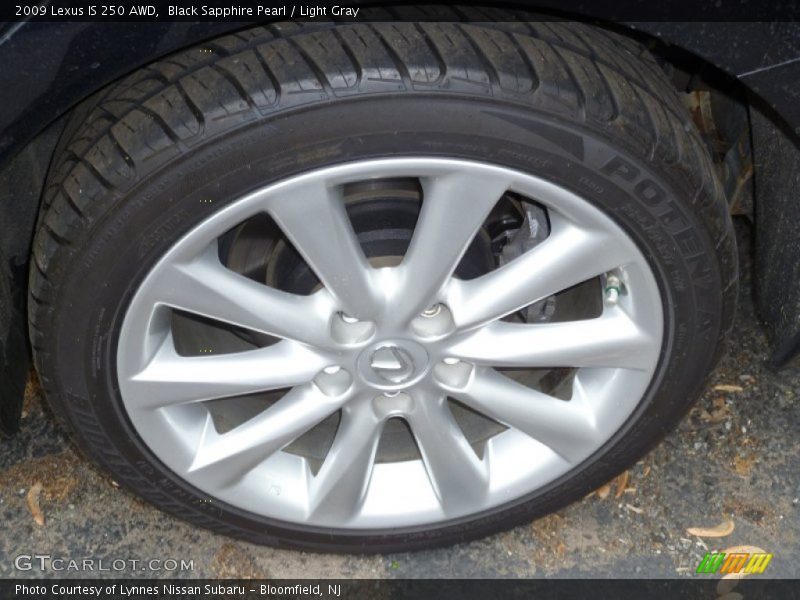 Black Sapphire Pearl / Light Gray 2009 Lexus IS 250 AWD