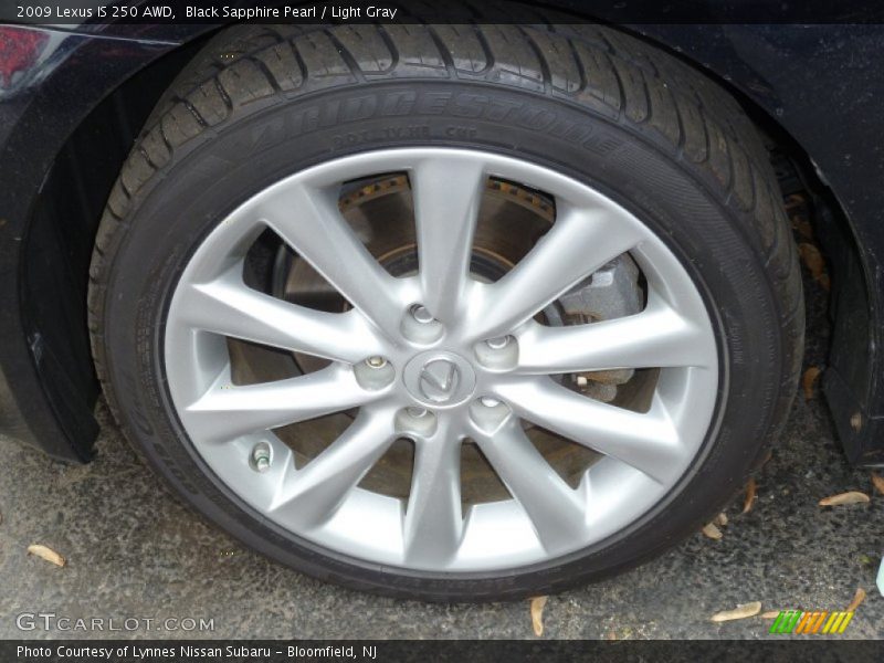 Black Sapphire Pearl / Light Gray 2009 Lexus IS 250 AWD