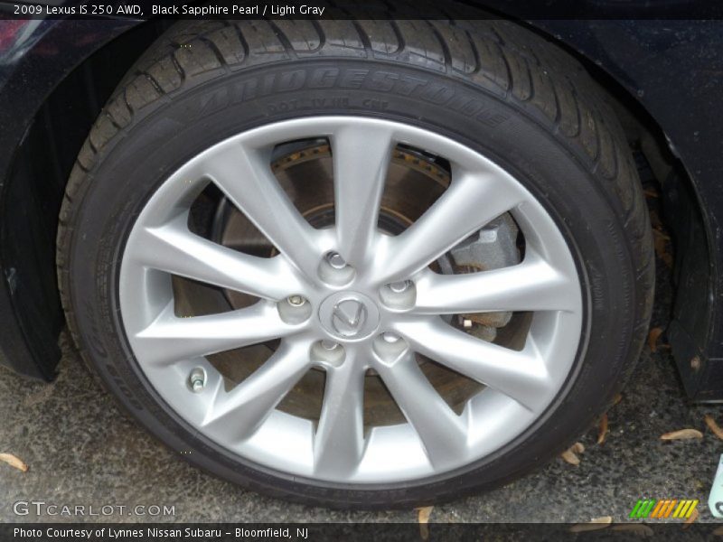 Black Sapphire Pearl / Light Gray 2009 Lexus IS 250 AWD