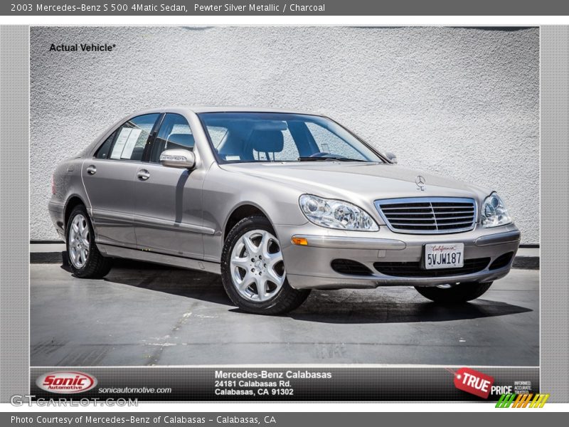 Pewter Silver Metallic / Charcoal 2003 Mercedes-Benz S 500 4Matic Sedan