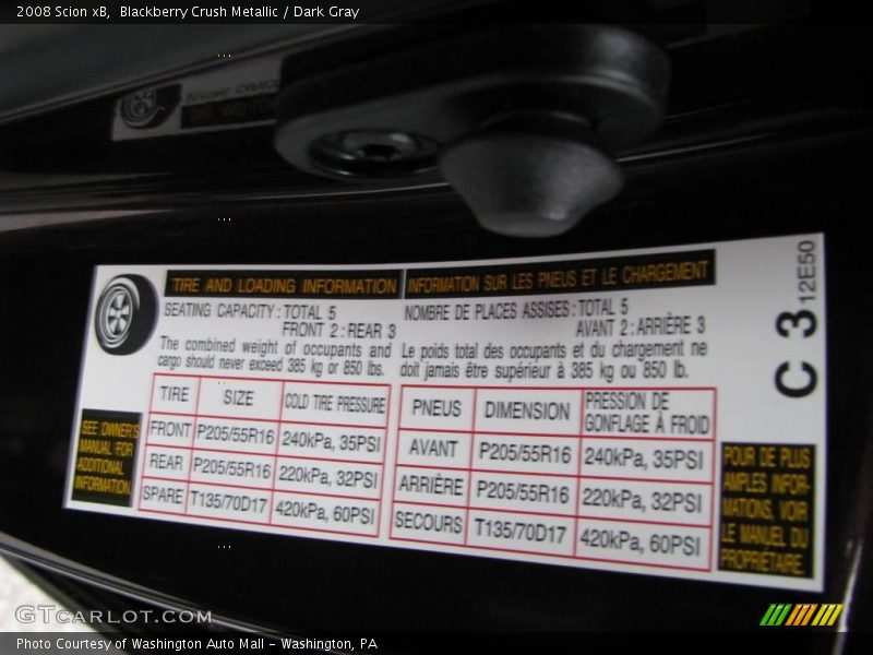 Blackberry Crush Metallic / Dark Gray 2008 Scion xB