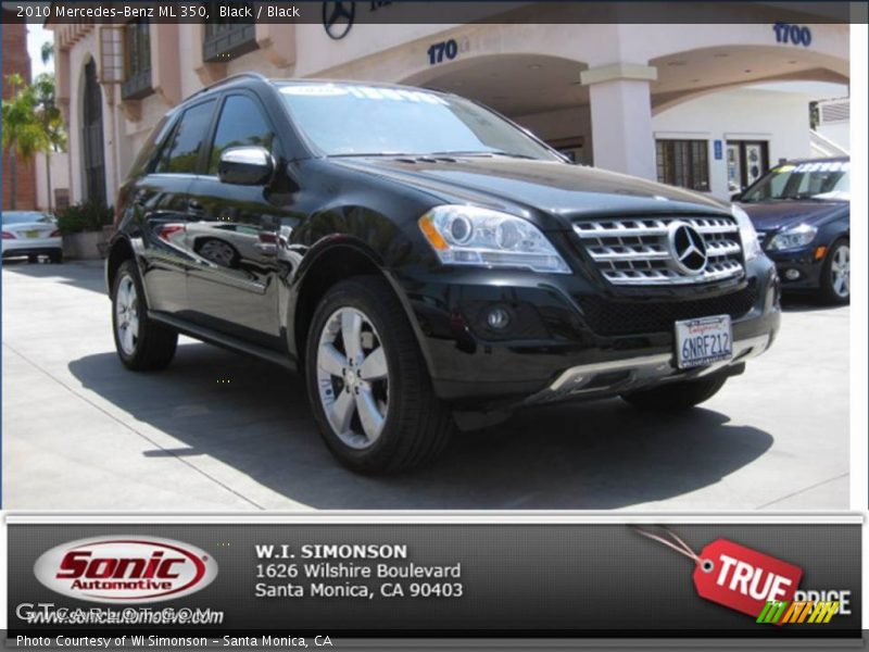 Black / Black 2010 Mercedes-Benz ML 350