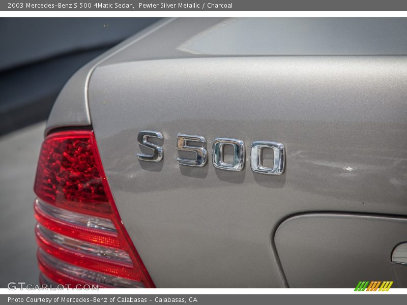 Pewter Silver Metallic / Charcoal 2003 Mercedes-Benz S 500 4Matic Sedan